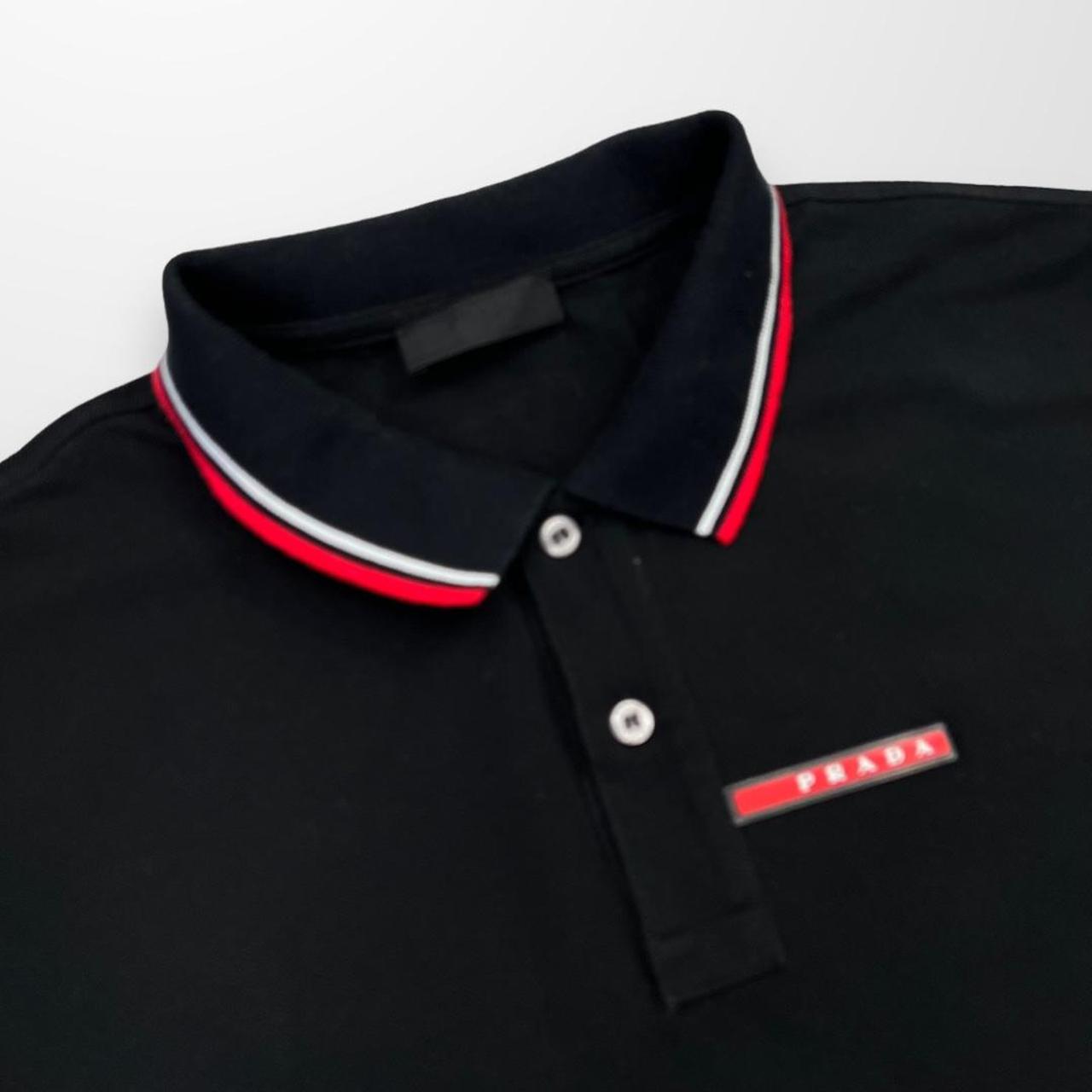 Prada Polo Shirt In Black & Red