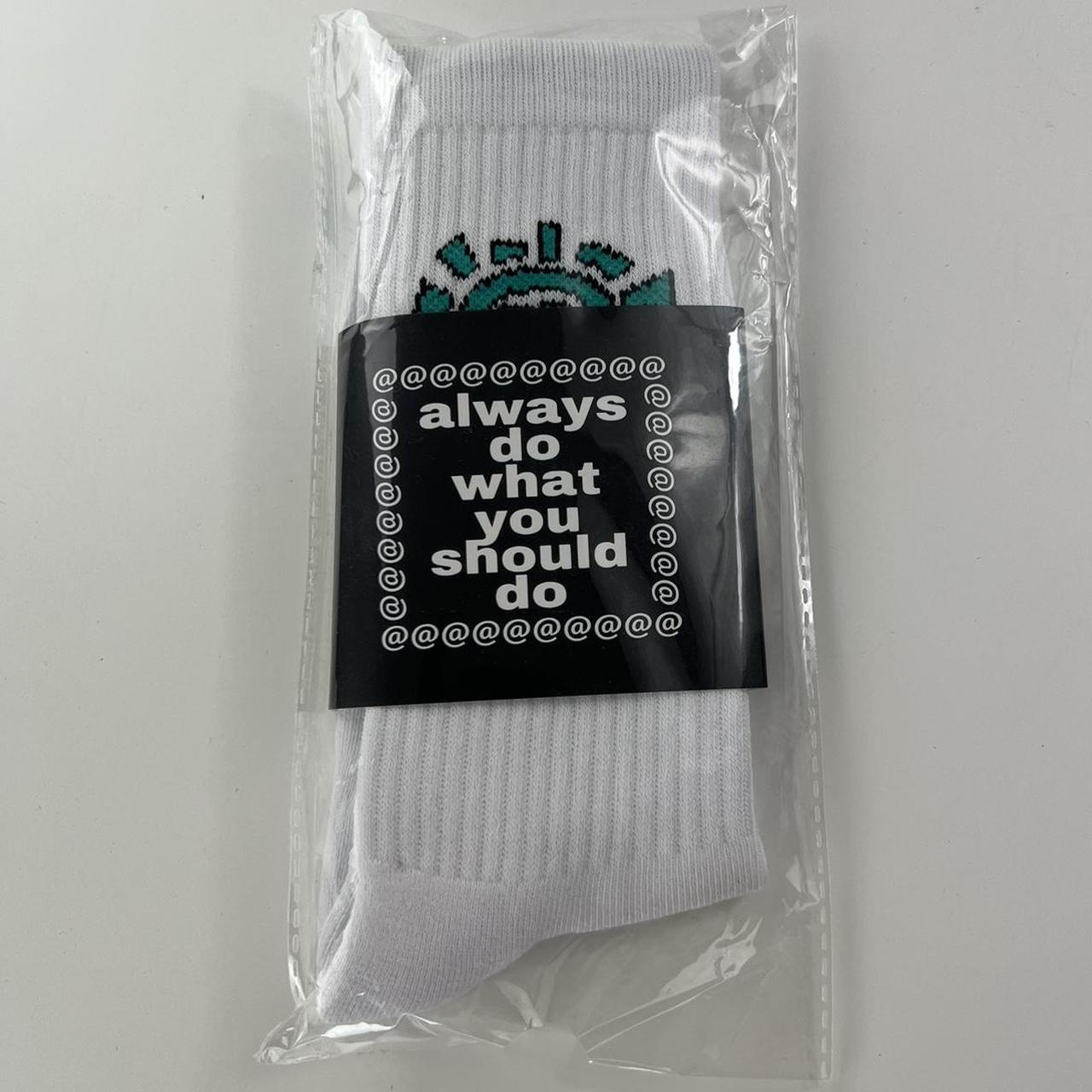 ADWYSD Socks In White & Green