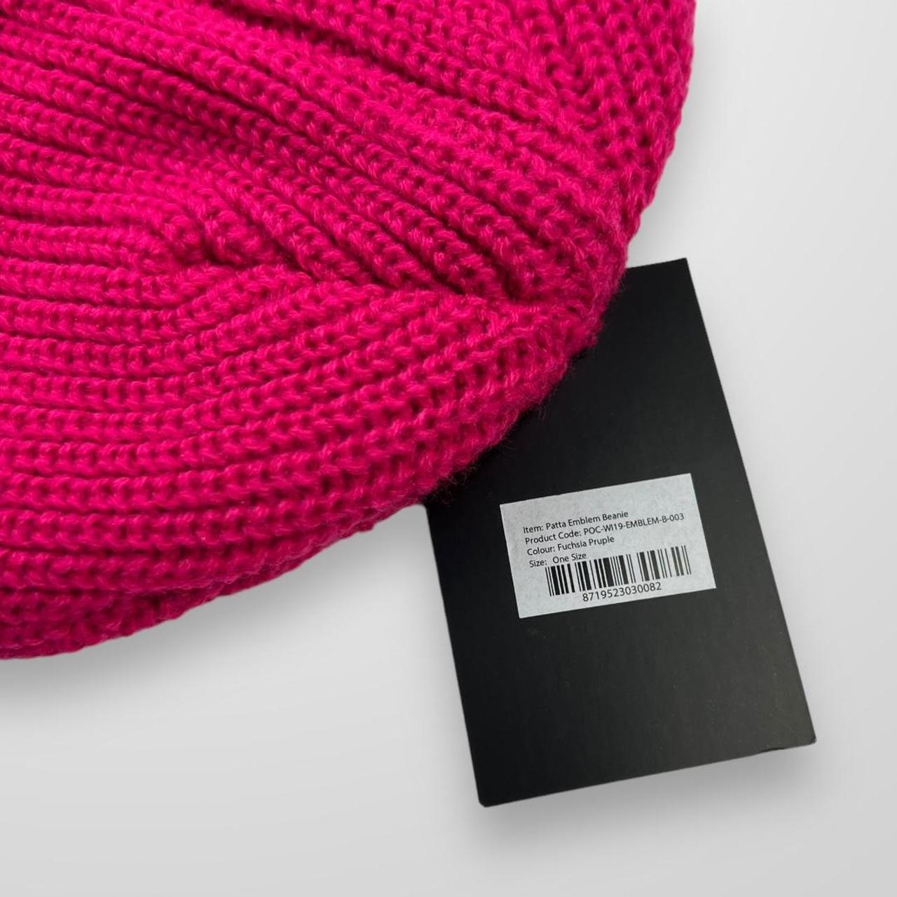 Patta Ribbed Knitted Beanie Hat In Pink