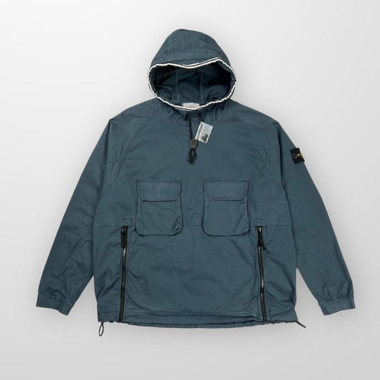 Stone Island Supima Cotton Twill Stretch-TC Anorak Jacket In Blue