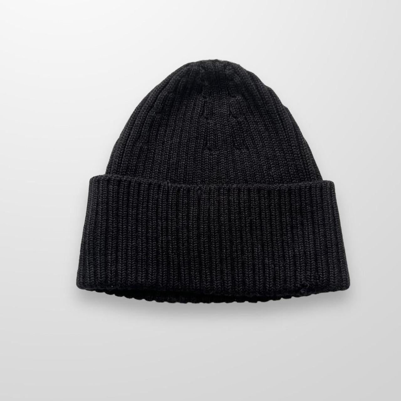 Prada Knitted Beanie Hat In Dark Grey