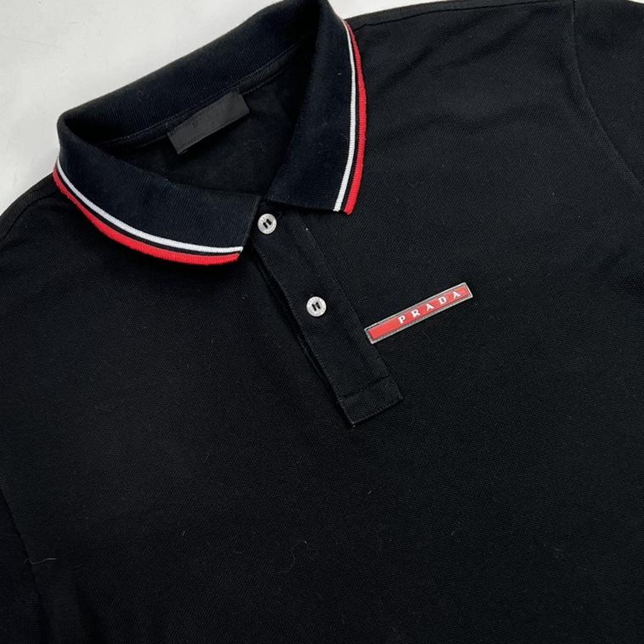 Prada Polo Shirt In Black & Red