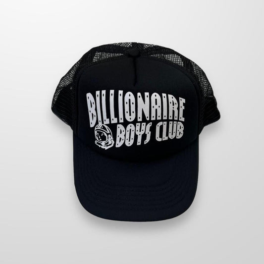 Billionaire Boys Club Arch Logo Trucker Cap In Black & White