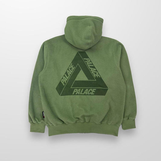 Palace Polartec Lazer Zip Hood / Fleece Jacket In Green