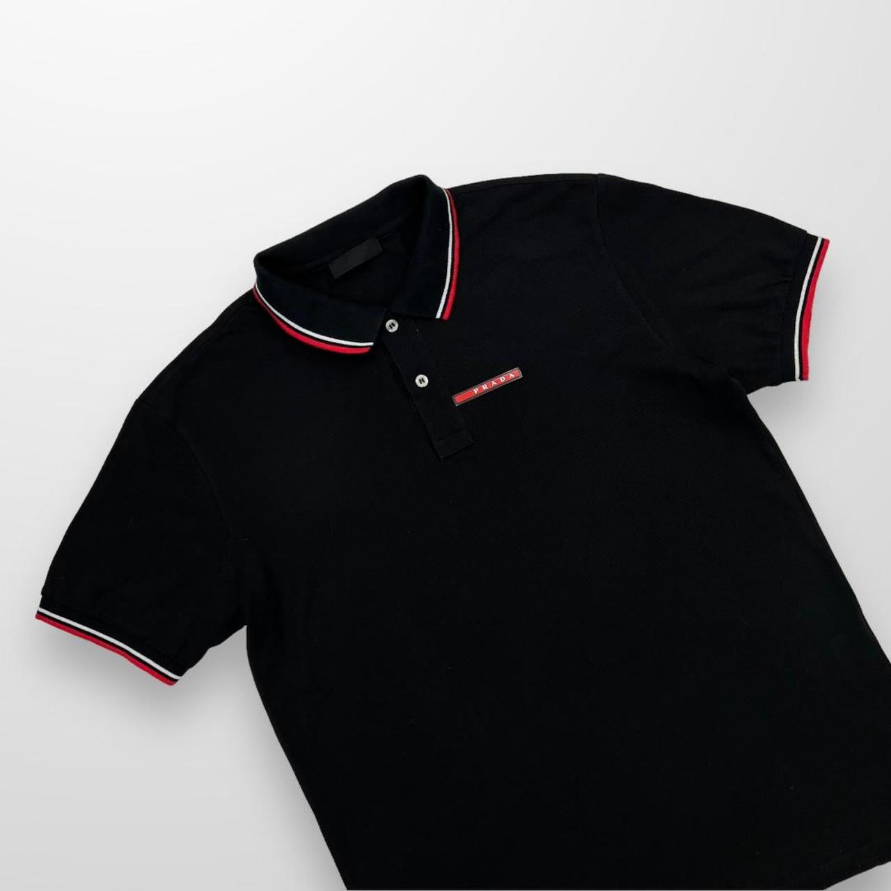 Prada Polo Shirt In Black & Red