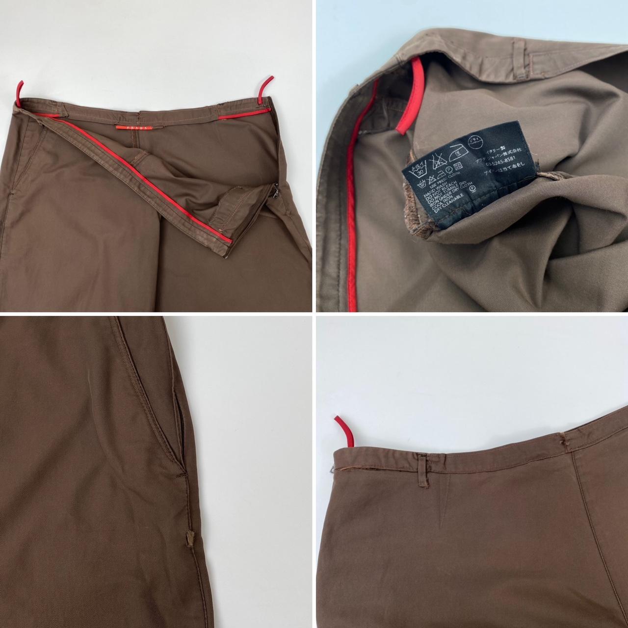 Vintage Prada Nylon Trousers In Brown