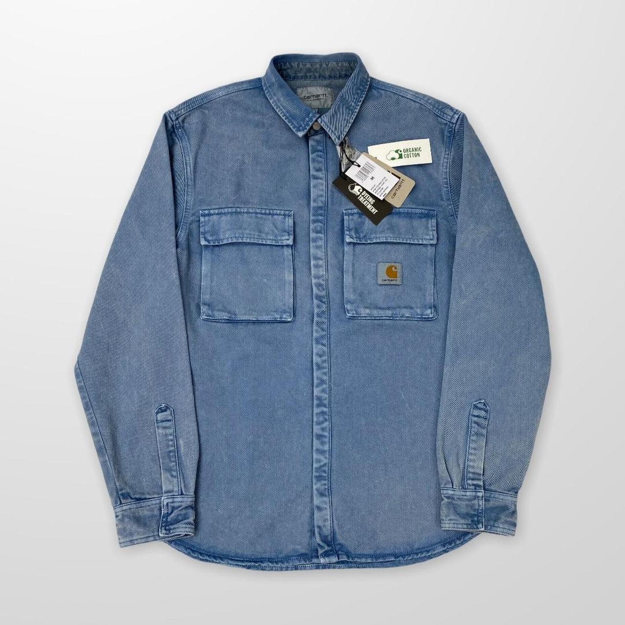 Carhartt WIP Monterey Shirt Jacket In Icy Water (Worn Washed) Blue