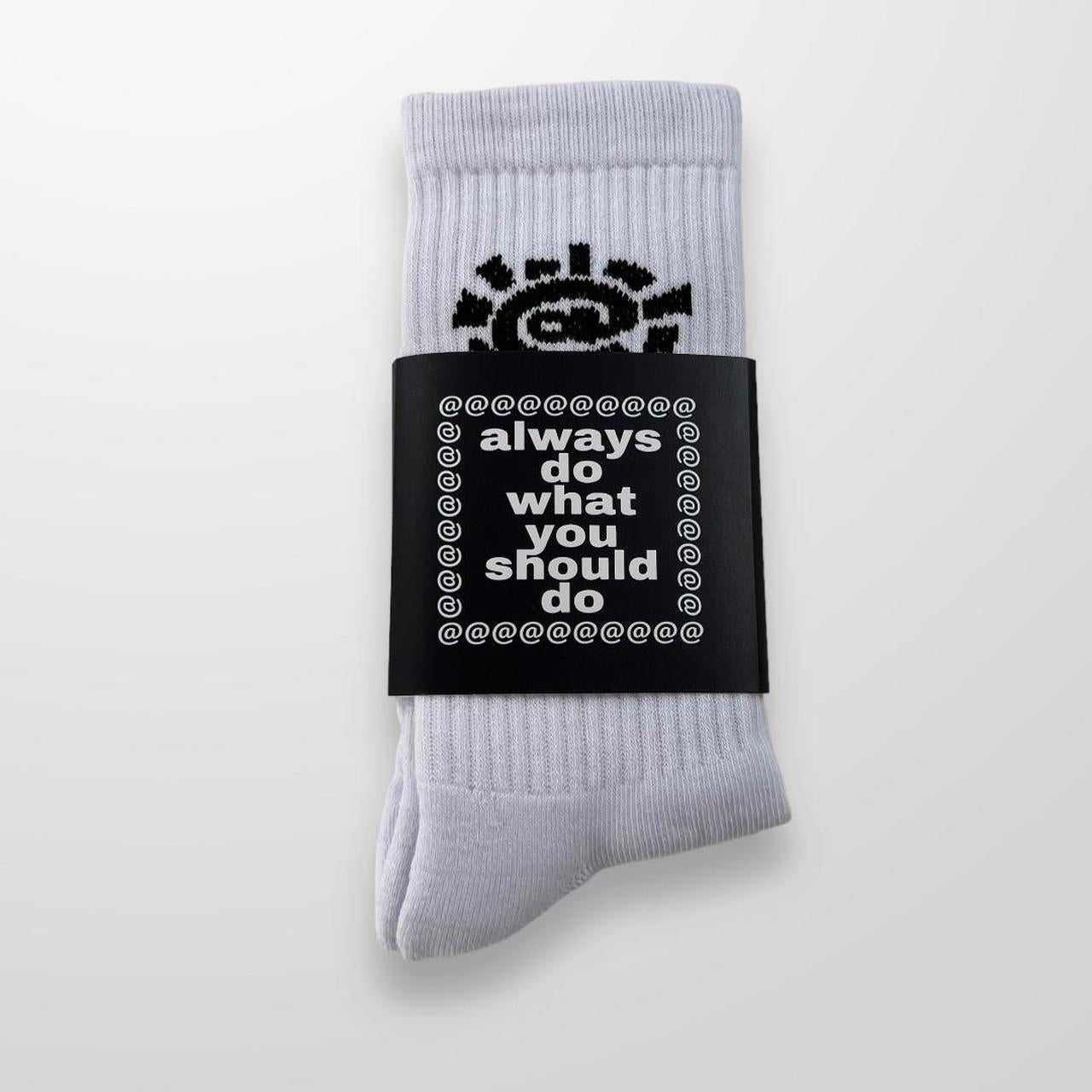 ADWYSD Socks In White & Black