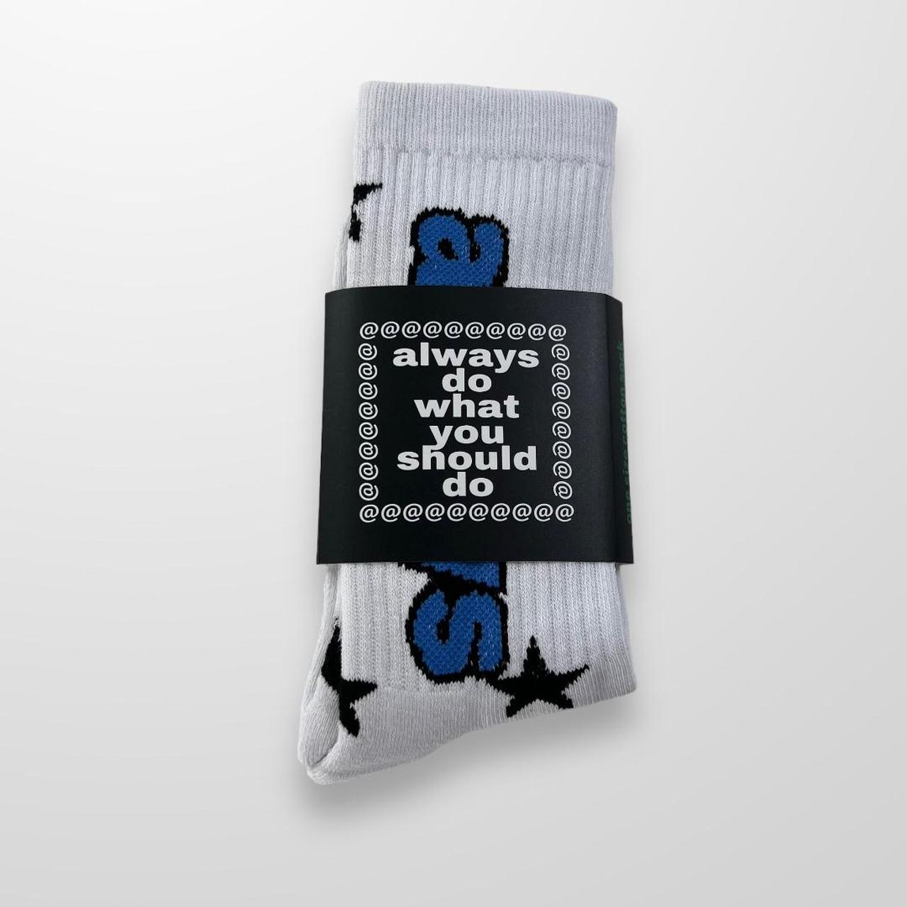 ADWYSD Socks In White, Blue & Black