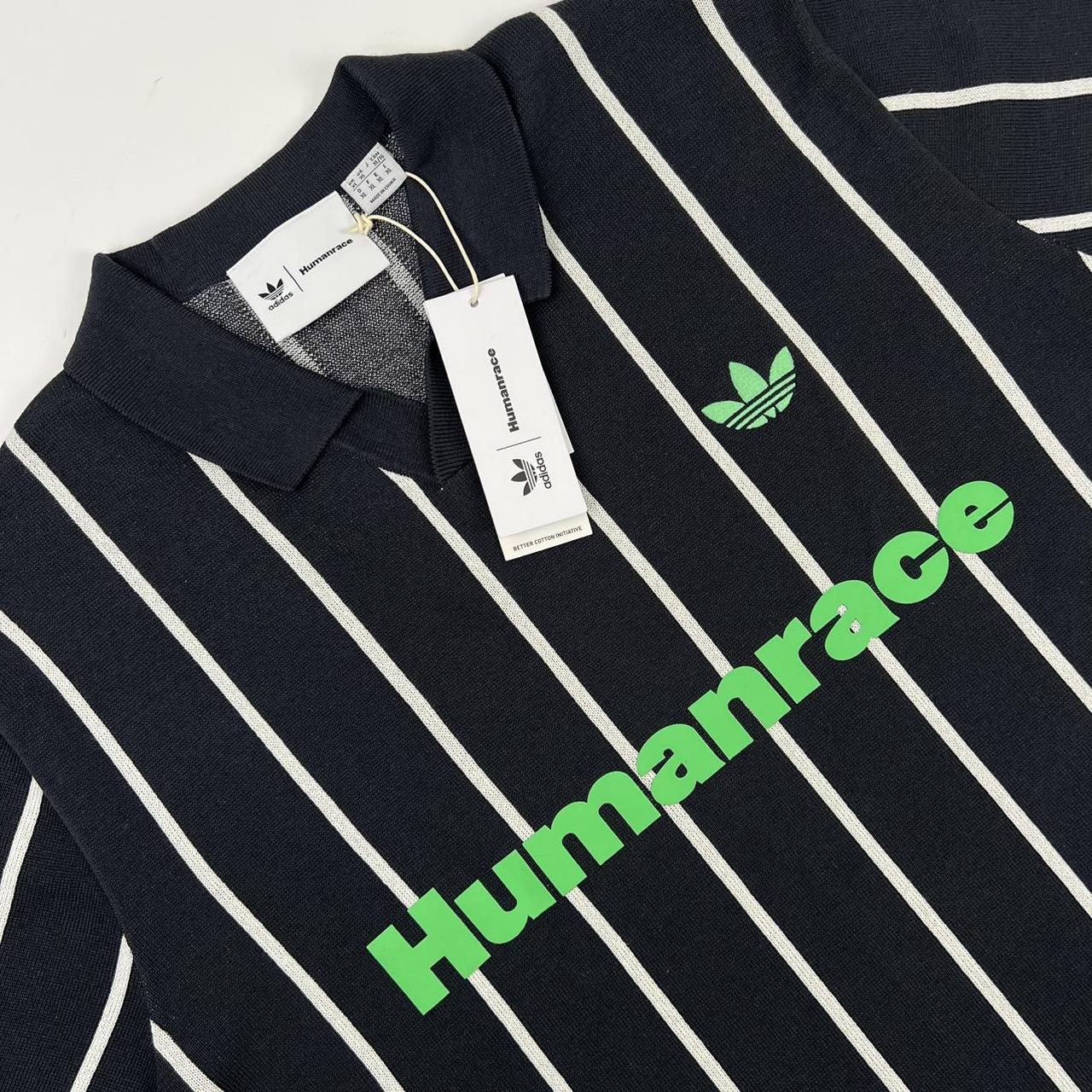 Adidas By Pharrell Williams Human Race Knit Polo / Jersey In Black & White