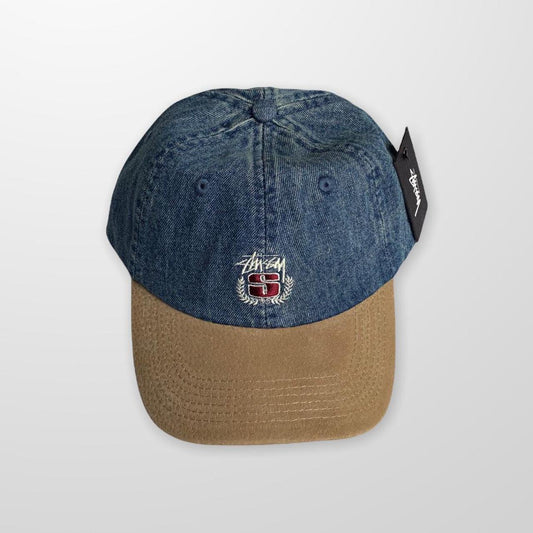 Stussy Denim Cap With Beige Brim