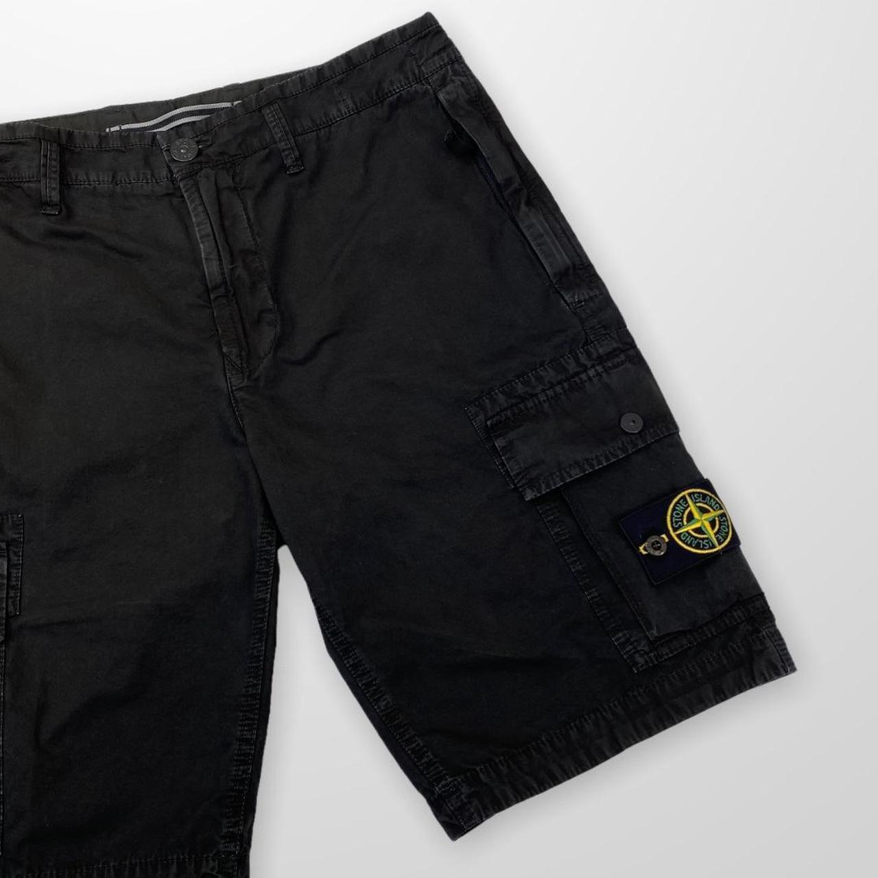 Stone island best sale black cargo shorts