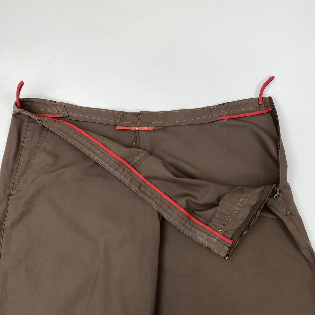 Vintage Prada Nylon Trousers In Brown