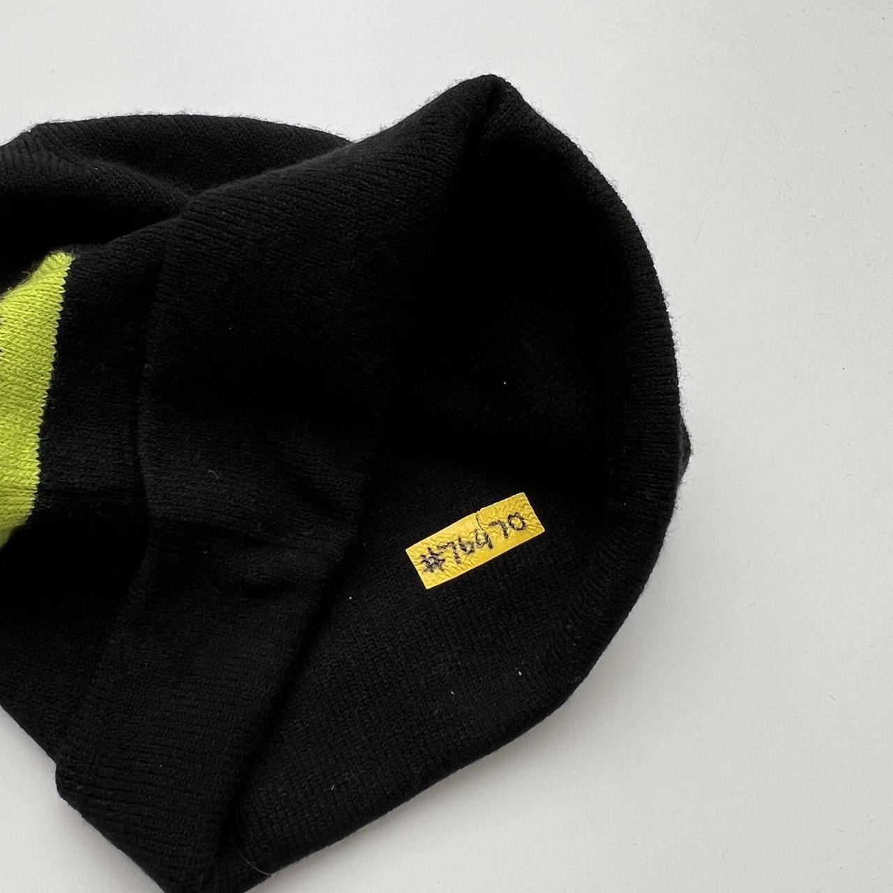 Aries Logo Tape Beanie In Black & Green