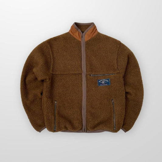 Vintage Bills Khaki Deep Pile Jacket In Brown