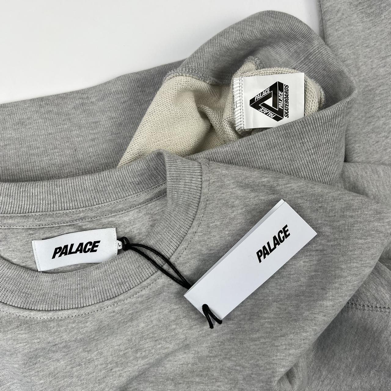 Palace Star Crew Sweatshirt In Grey Marl