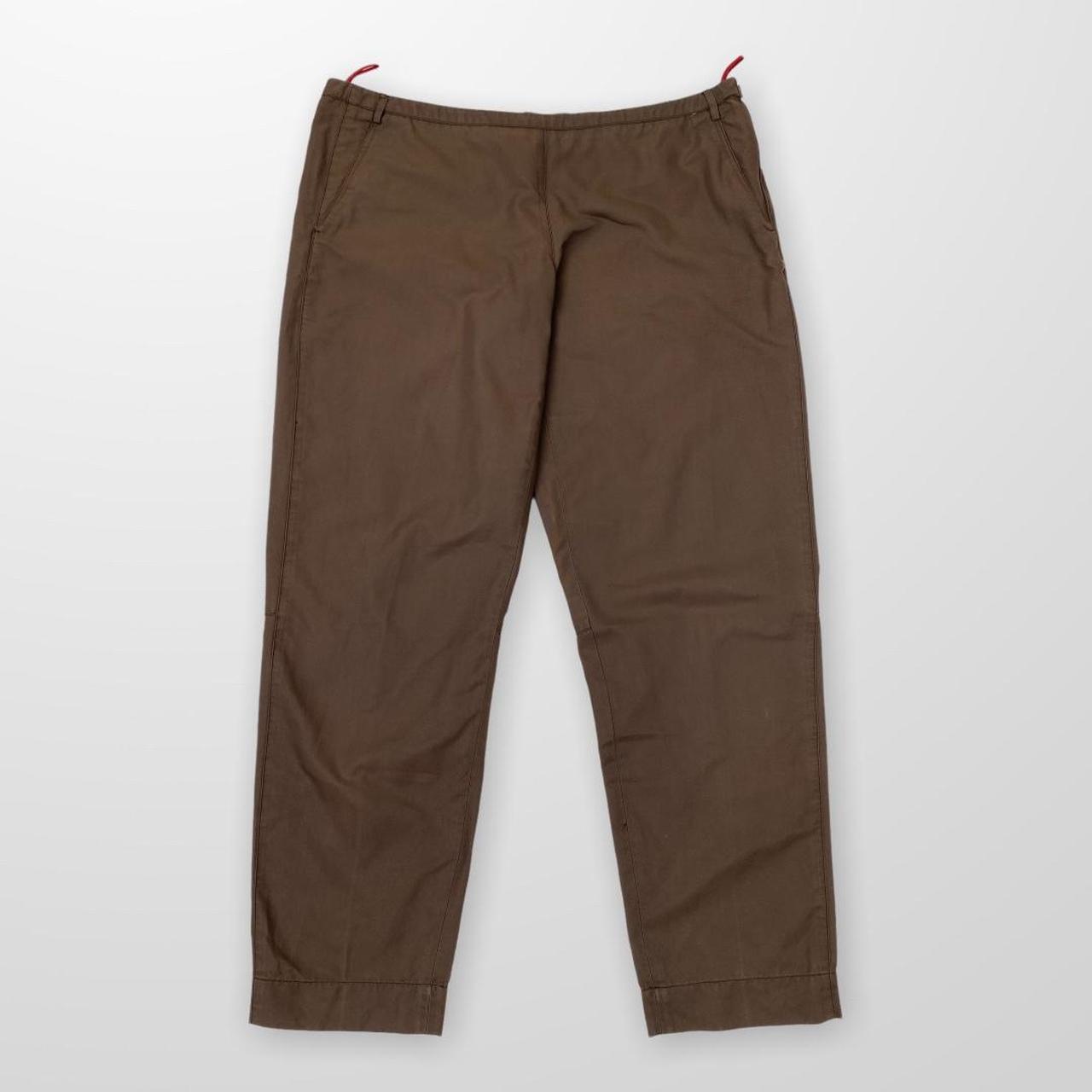 Vintage Prada Nylon Trousers In Brown