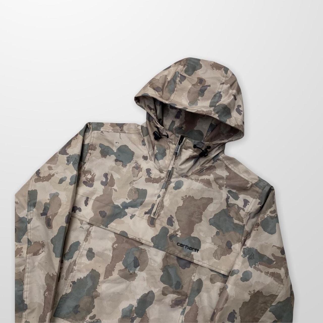 Carhartt WIP Windbreaker Pullover Jacket In Camo Thyme Black