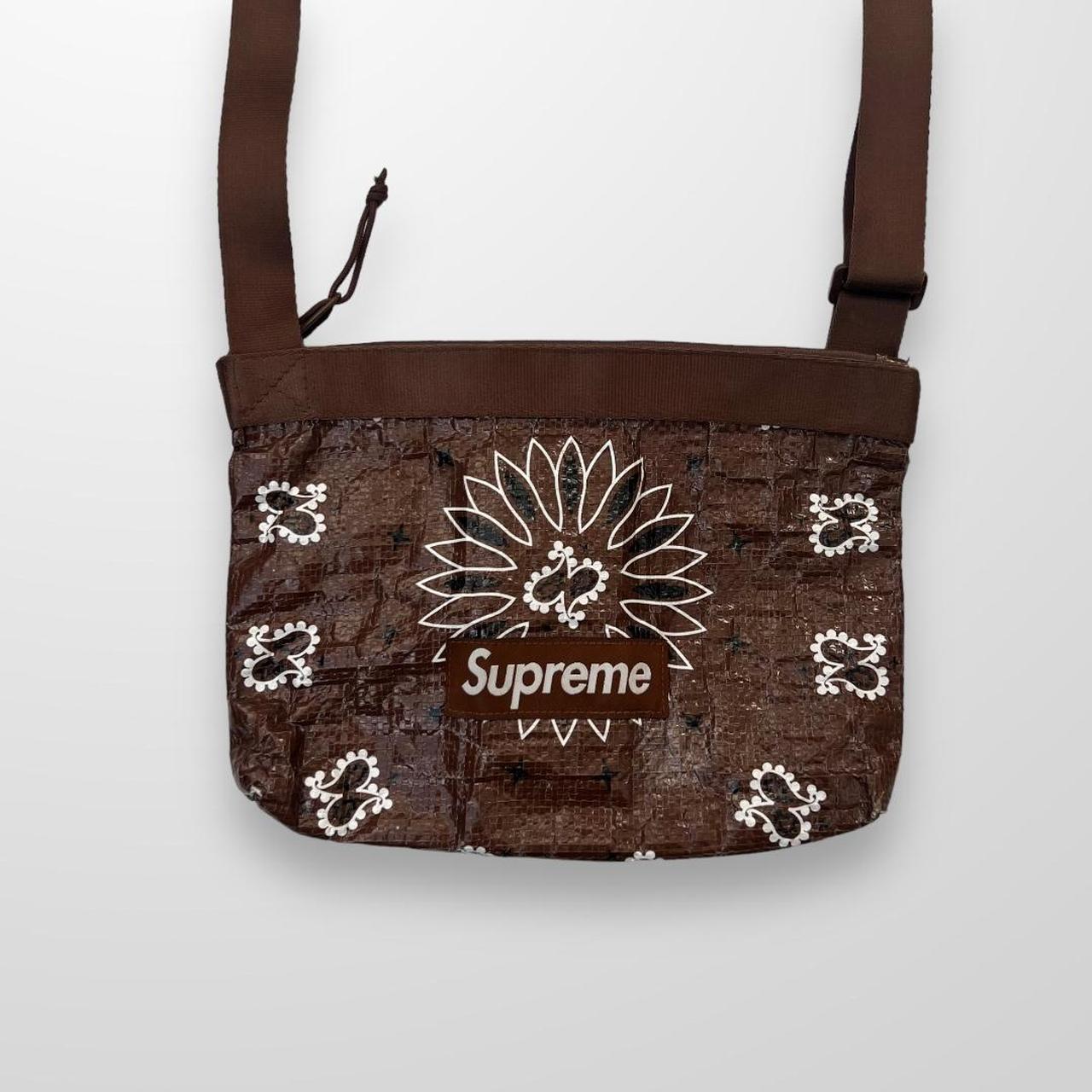 Supreme Bandana Tarp Side Bag Brown