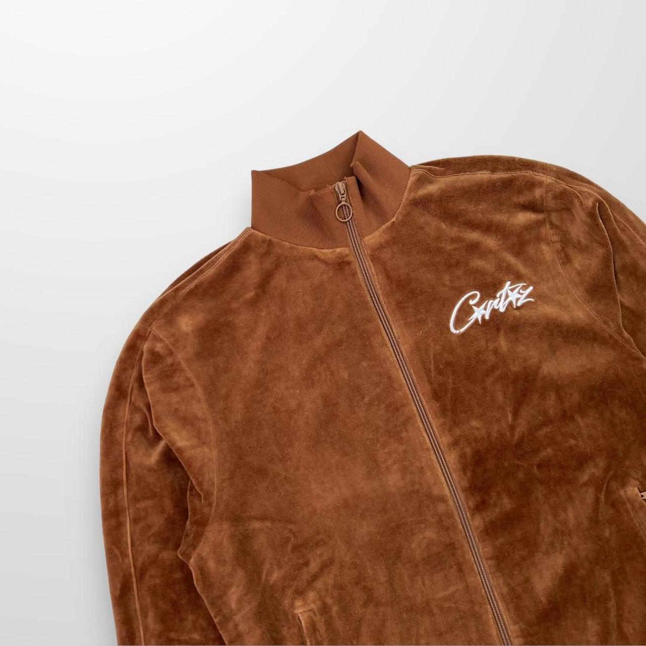 Corteiz Allstarz VVS Velour Jacket In Brown