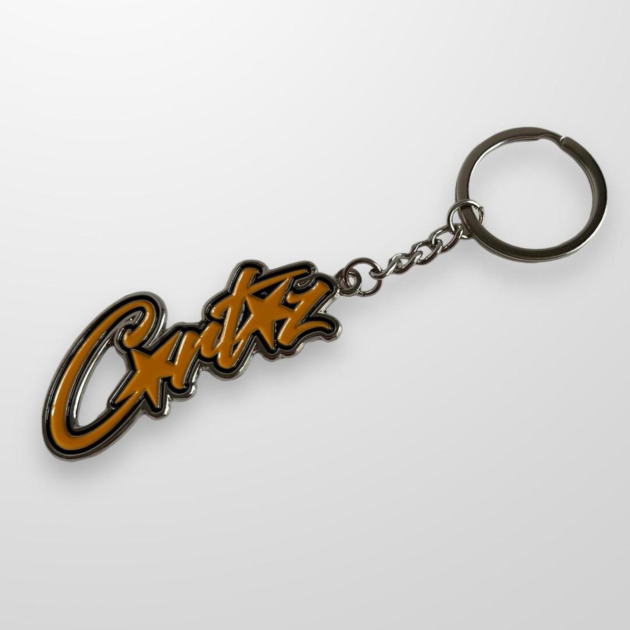 Corteiz Spellout Keyring In Black & Yellow