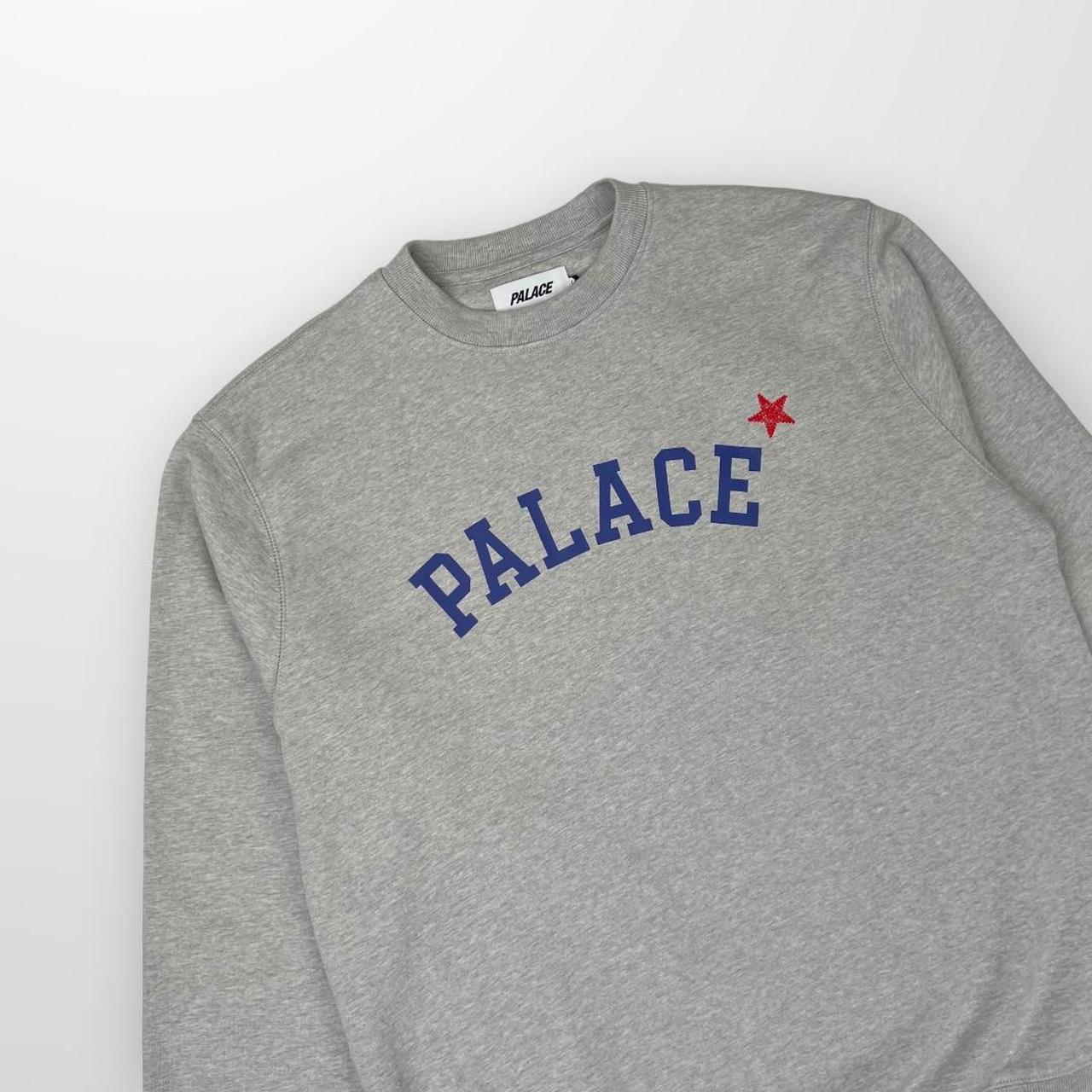 Palace Star Crew Sweatshirt In Grey Marl