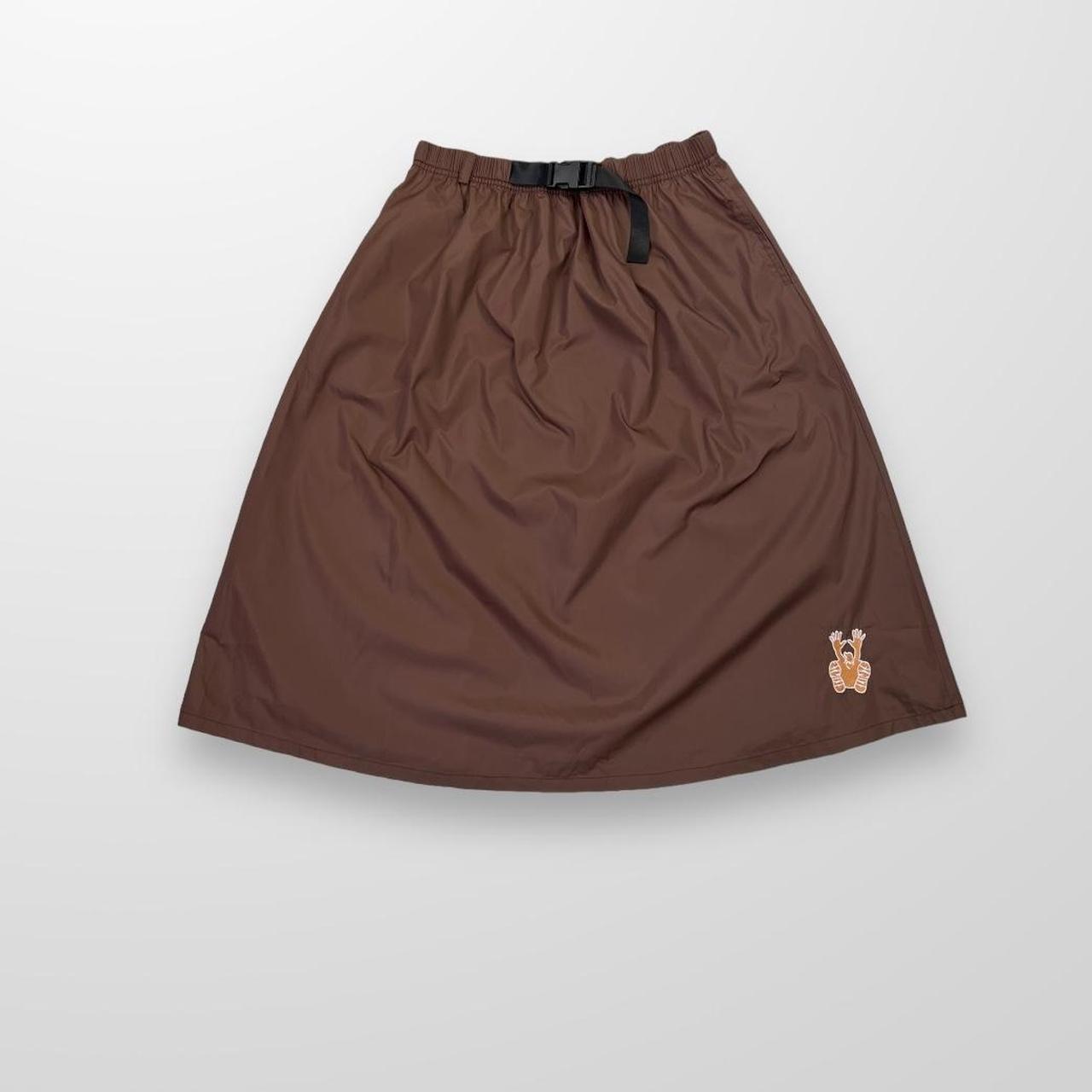 Clints Inc Nylon Cargo Skirt In Brown