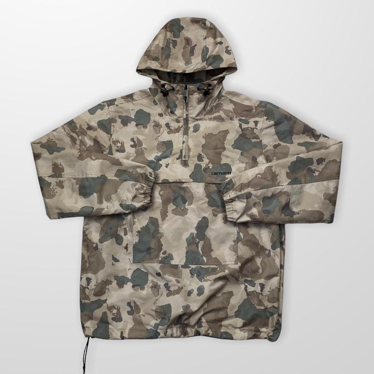 Carhartt WIP Windbreaker Pullover Jacket In Camo, Thyme / Black