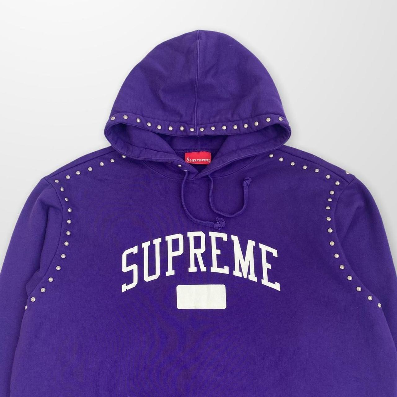 Supreme Studded Arc Logo Hoodie In Purple