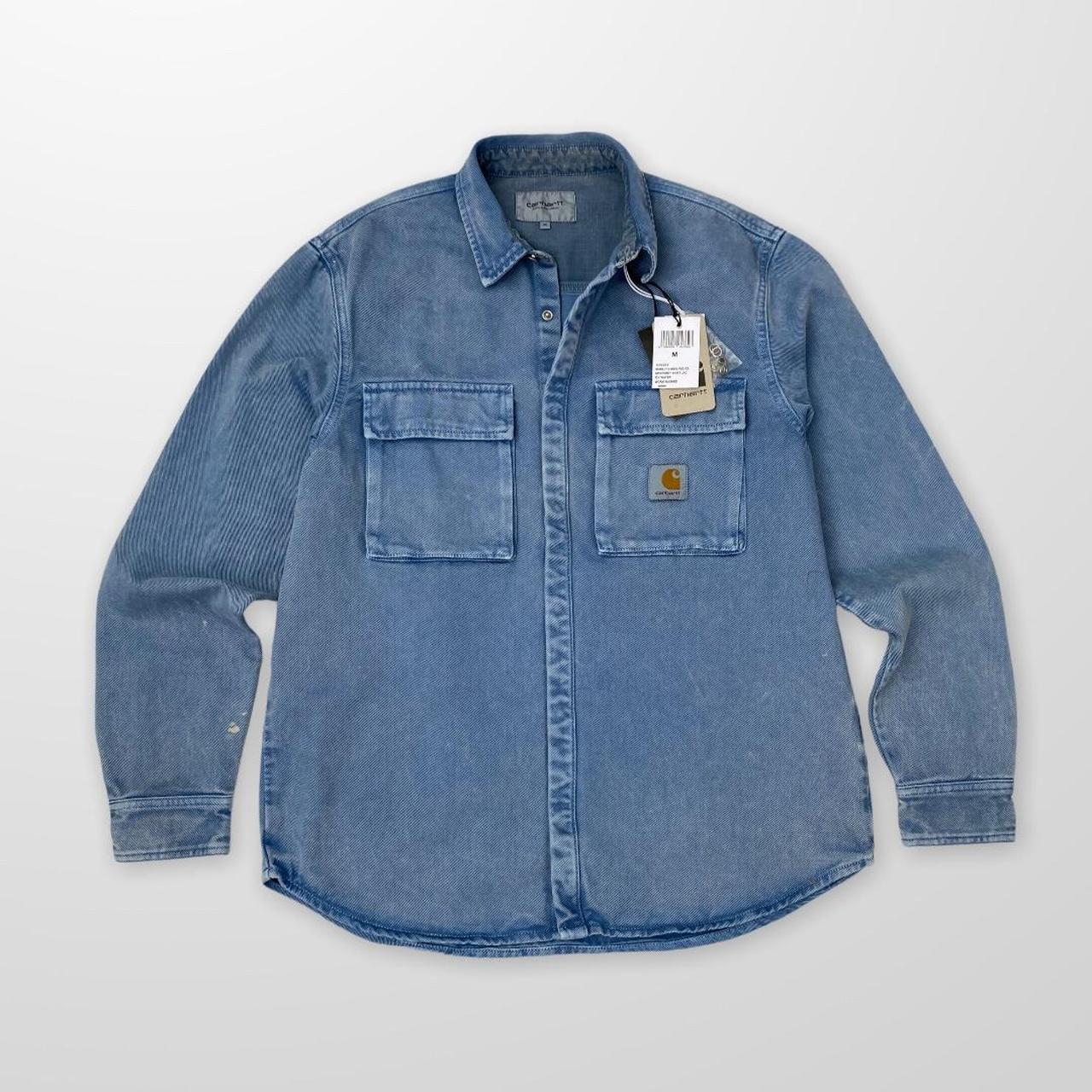 Carhartt WIP Monterey Shirt Jacket In Icy Water (Worn Washed) Blue