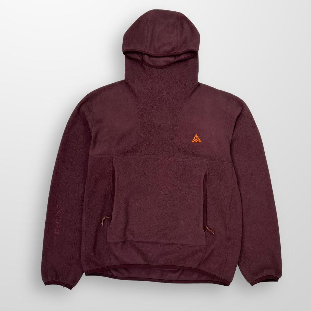 Nike ACG Polartec Tracksuit In 'Wolf Tree' Burgundy & Orange