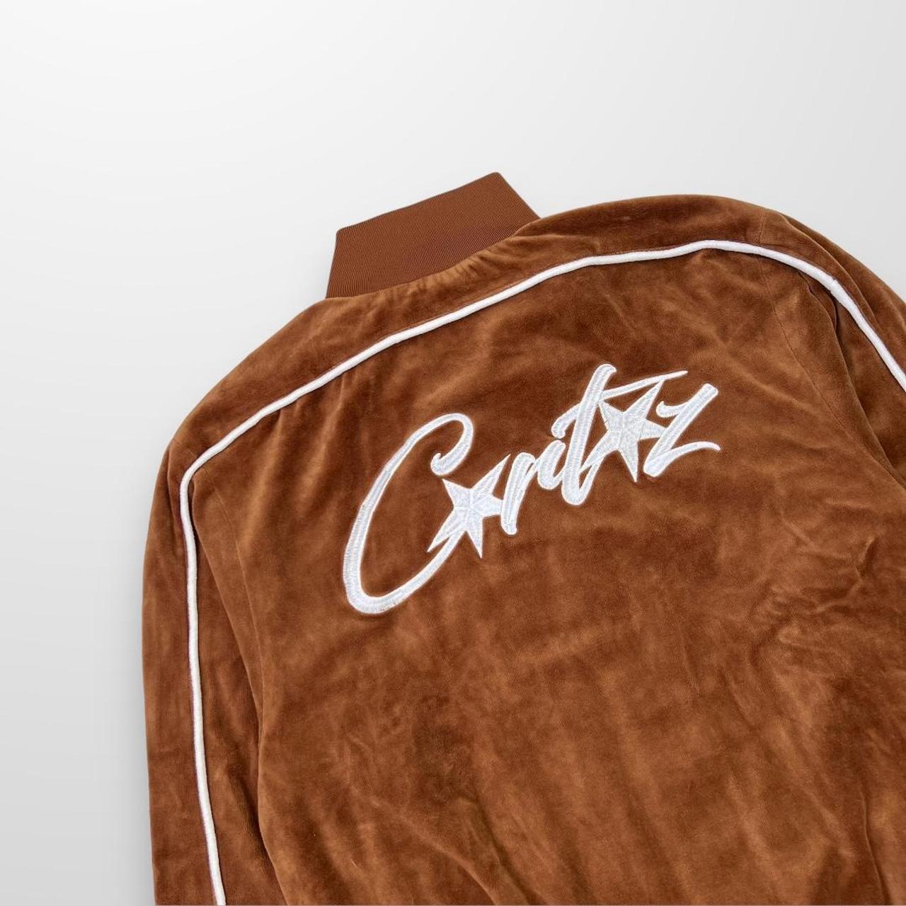 Corteiz Allstarz VVS Velour Jacket In Brown