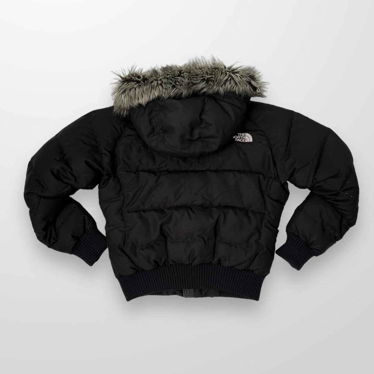 Vintage The North Face 700 Fill Down Puffer Bomber Jacket In Black W/ Fur