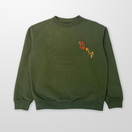 Brain Dead Crewneck Sweatshirt In Moss Green