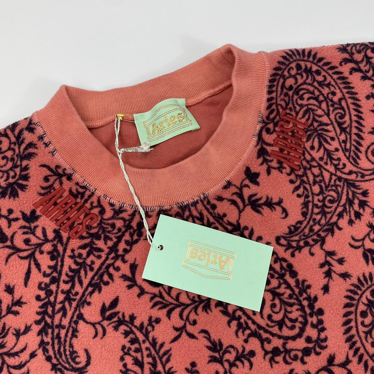 Aries Felpa Paisley Reverse Sweatshirt In Coral