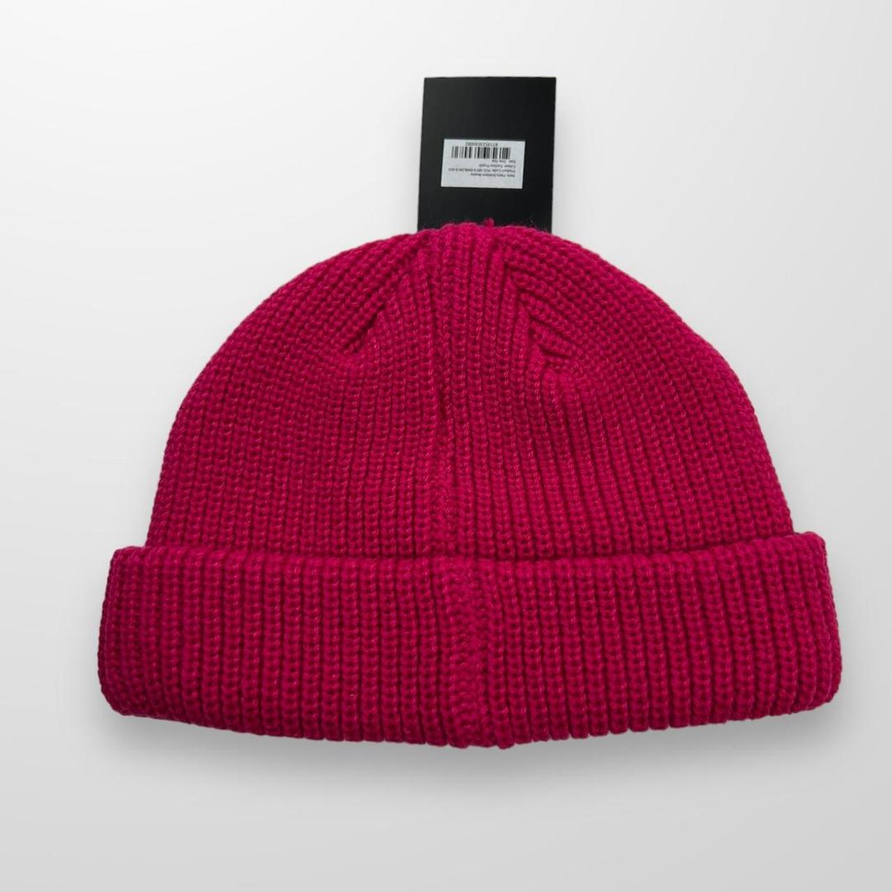 Patta Ribbed Knitted Beanie Hat In Pink