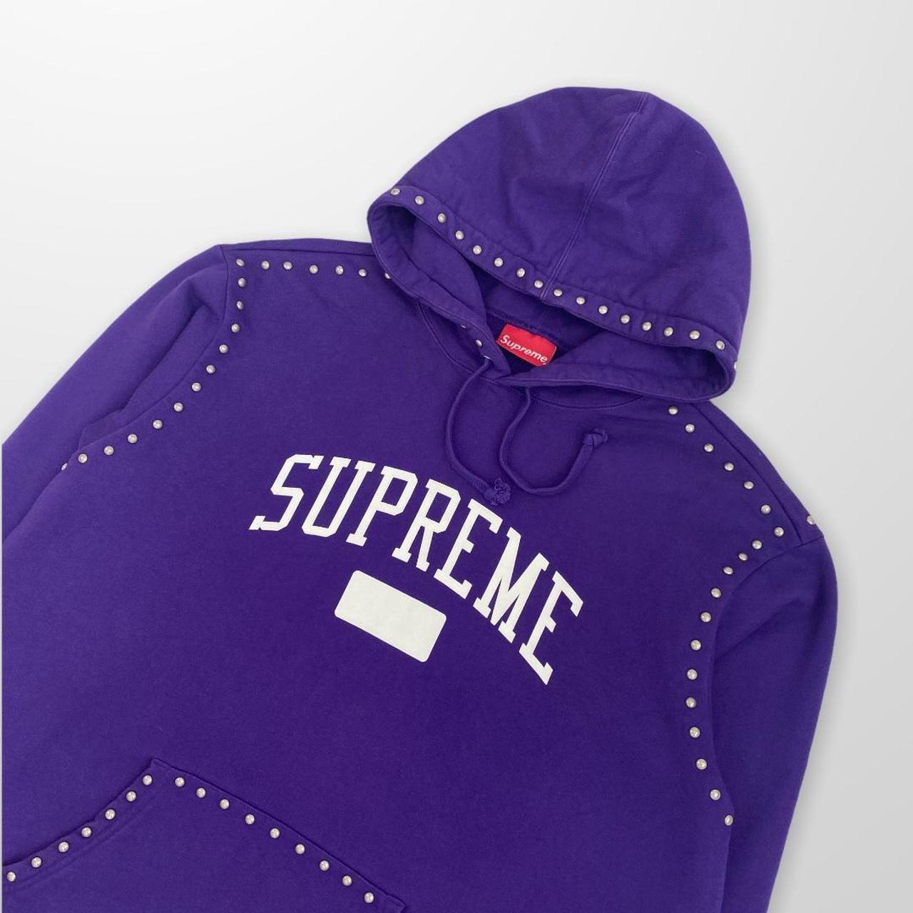 Supreme Studded Arc Logo Hoodie In Purple