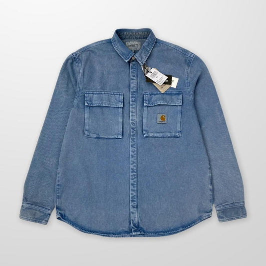 Carhartt WIP Monterey Shirt Jacket In Icy Water (Worn Washed) Blue