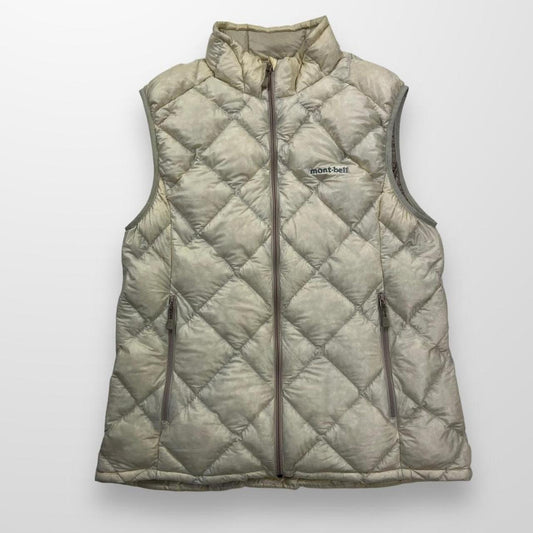 Montbell Diamond Stitch Gilet / Bodywarmer In Cream