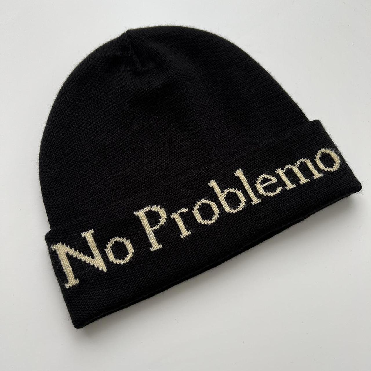 Aries No Problemo Beanie In Black & Cream