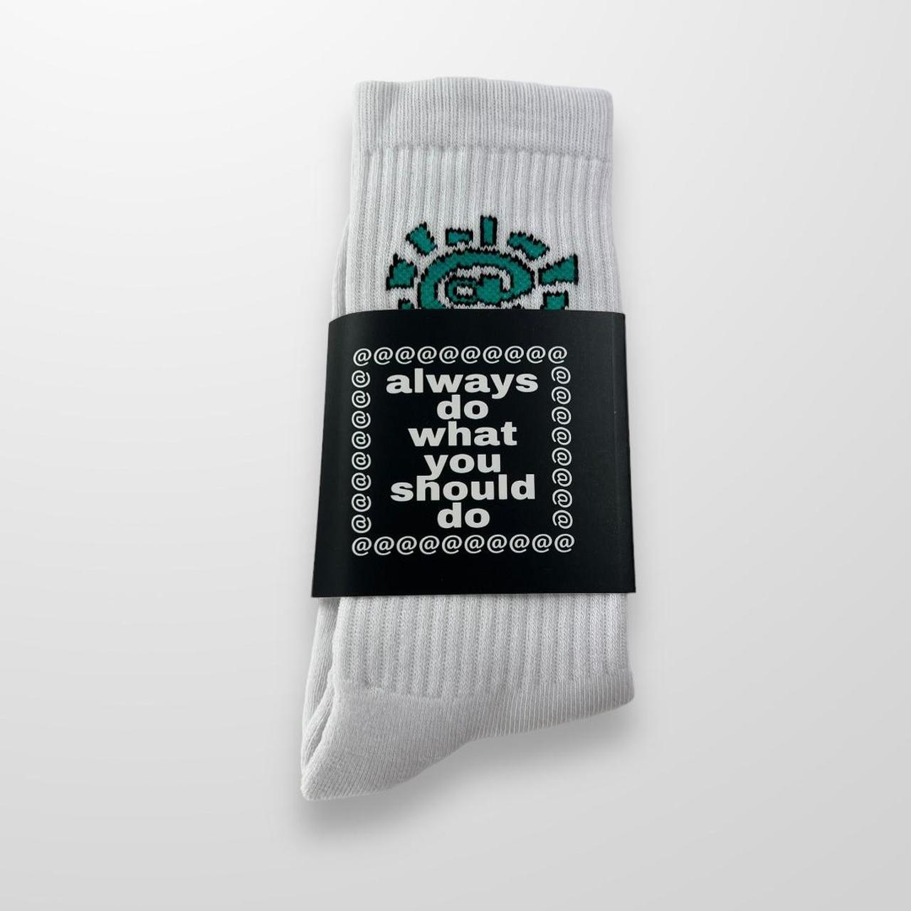 ADWYSD Socks In White & Green