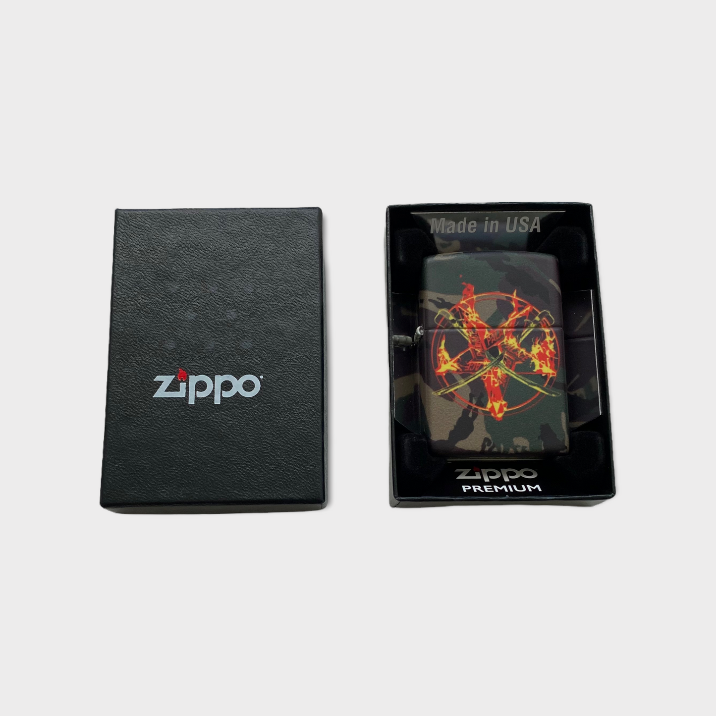 Palace Flamed Zippo Lighter In Camo