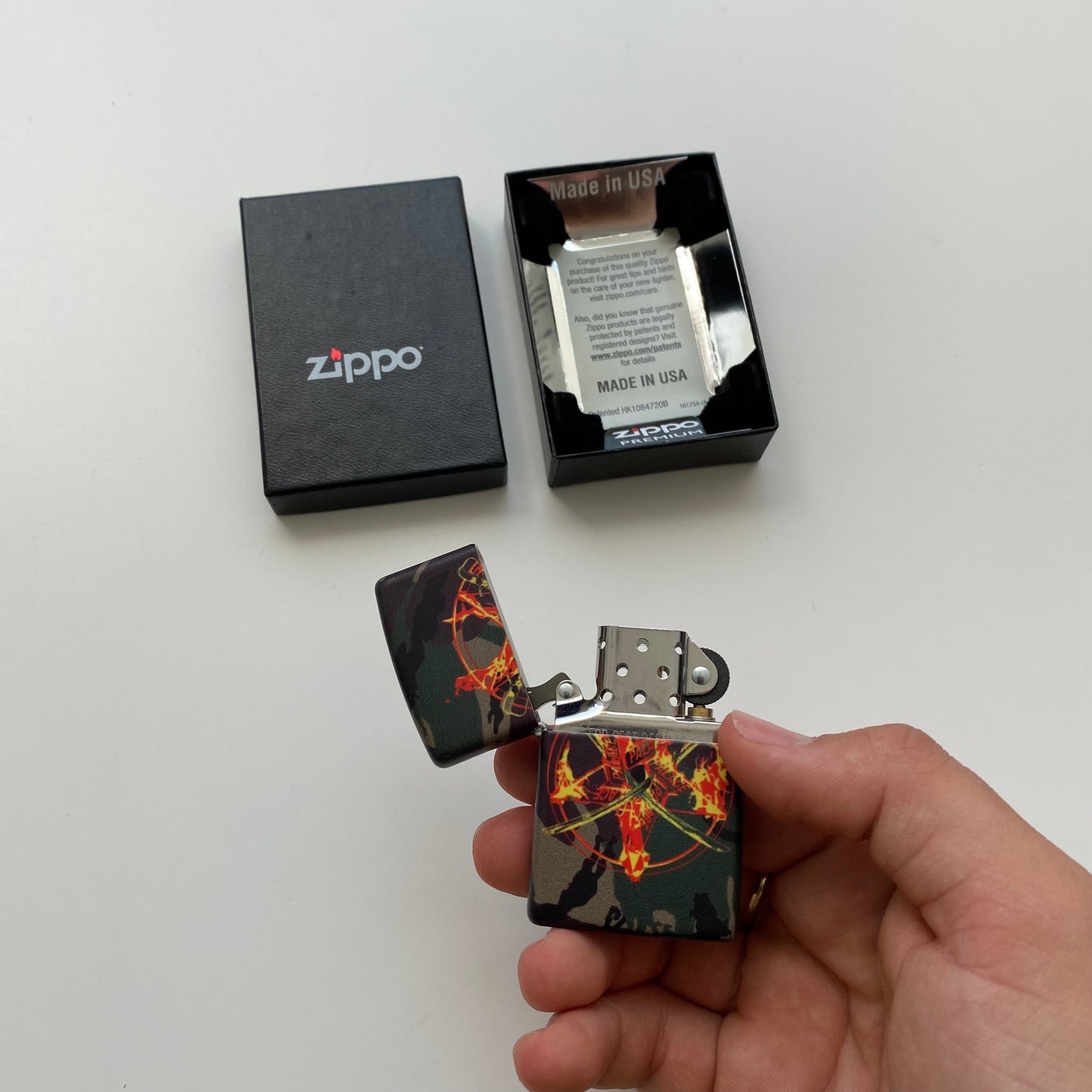 Palace Flamed Zippo Lighter In Camo