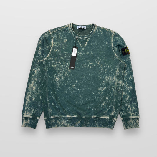 Stone Island Camo OVD Treatment Crewneck Sweatshirt In Green