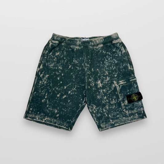 Stone Island Camo OVD Treatment Tracksuit Shorts In Green