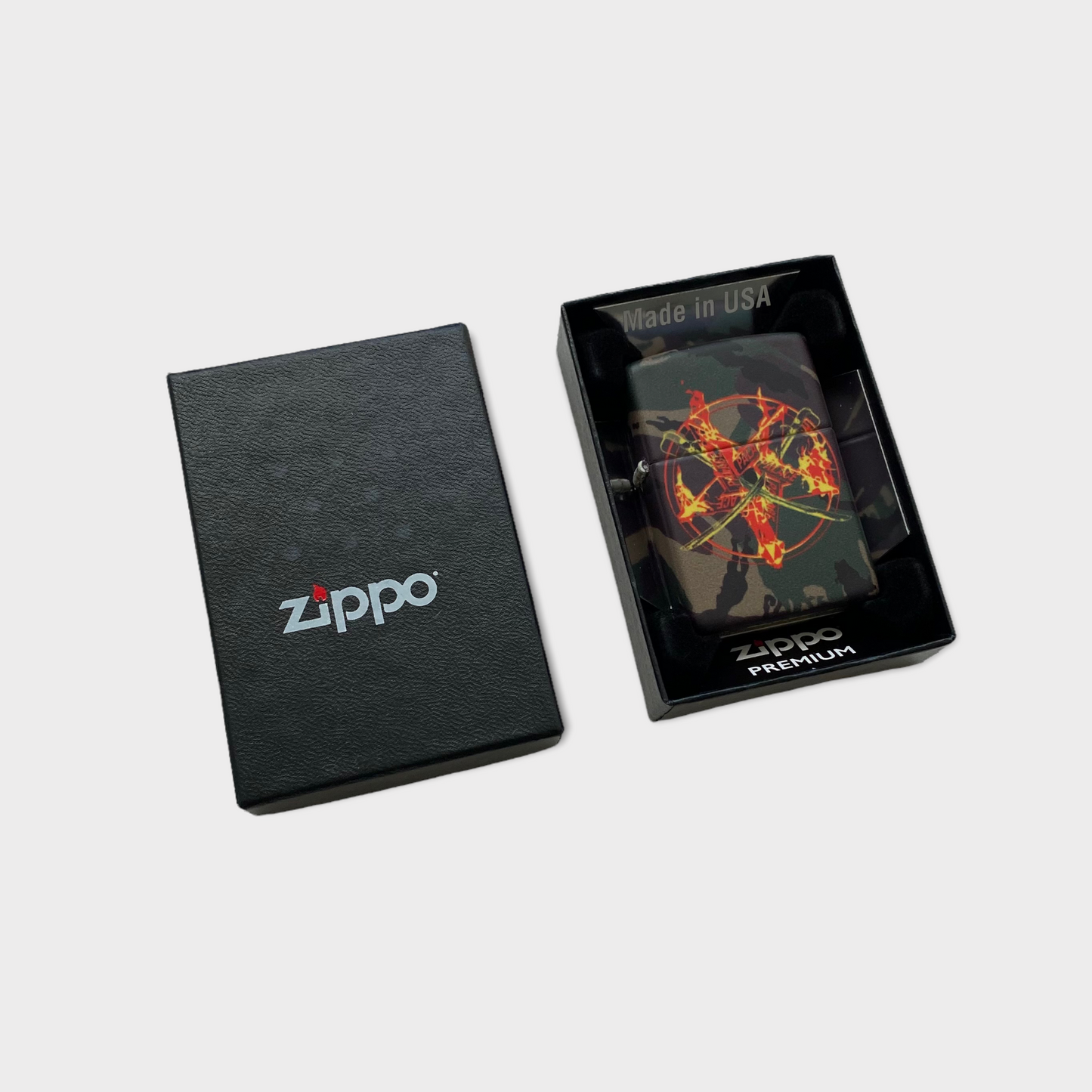 Palace Flamed Zippo Lighter In Camo