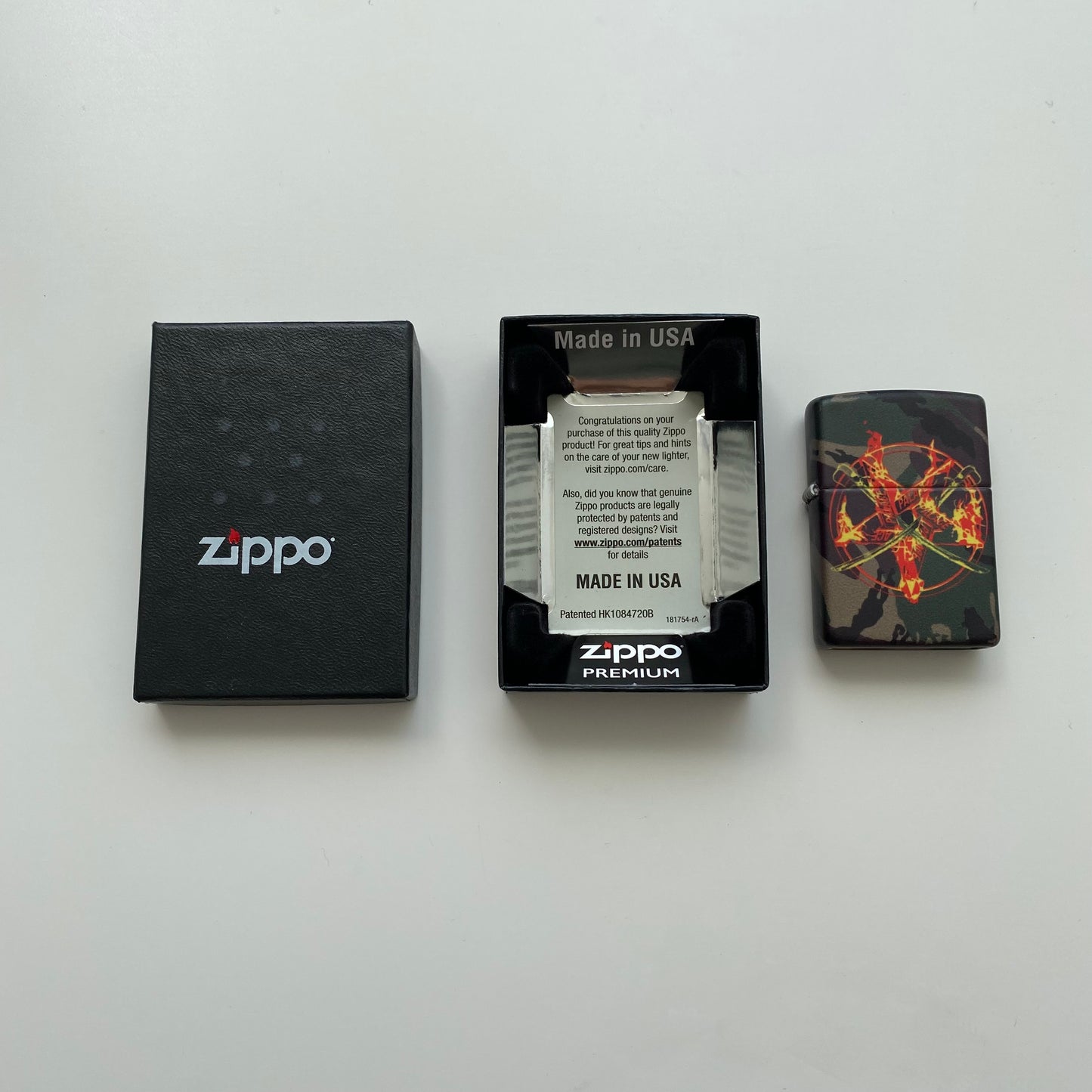 Palace Flamed Zippo Lighter In Camo